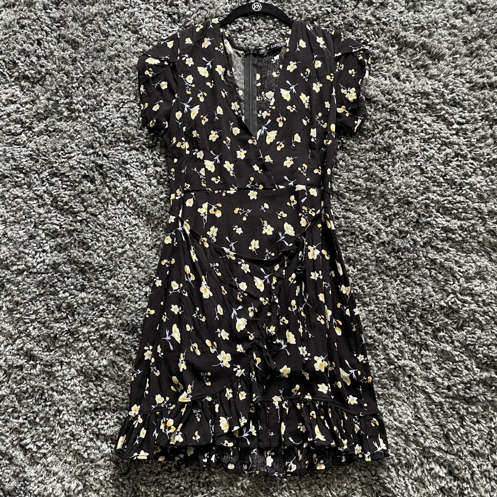 ZAFUL Black Floral Dress